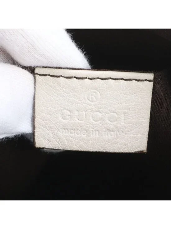 Gucci GG Canvas Leather Handbag Tote - Picture 8 of 9